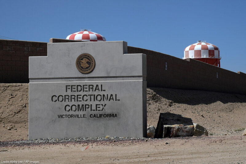 A general view of the Federal Correctional Complex in Victorville, California