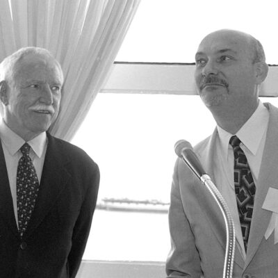 Black-and-white photo of James Hormel (left) and Matt Coles from the ACLU archives.