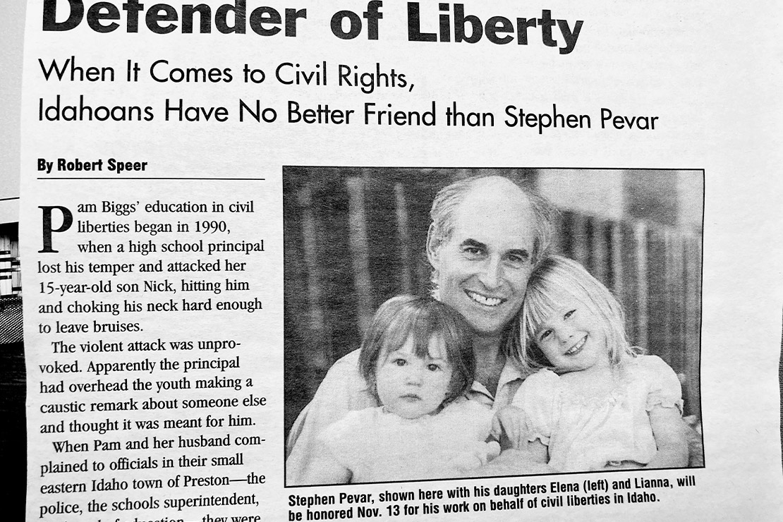 Stephen Pevar together with his daughters as toddlers.