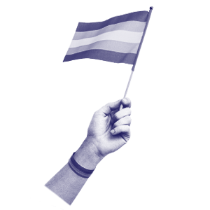 Icon of hand waving transgender flag