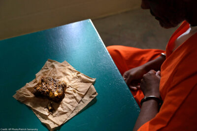 A nutraloaf, a meal typically given to inmates for misbehavior.