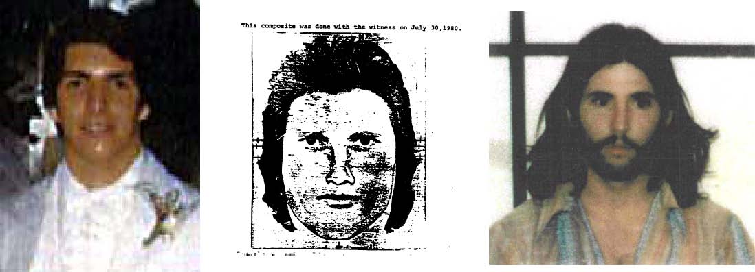 Paul Reid in July 1980 (l), Police Composite Bowling-Alley Murders (m), Max Soffar (r)