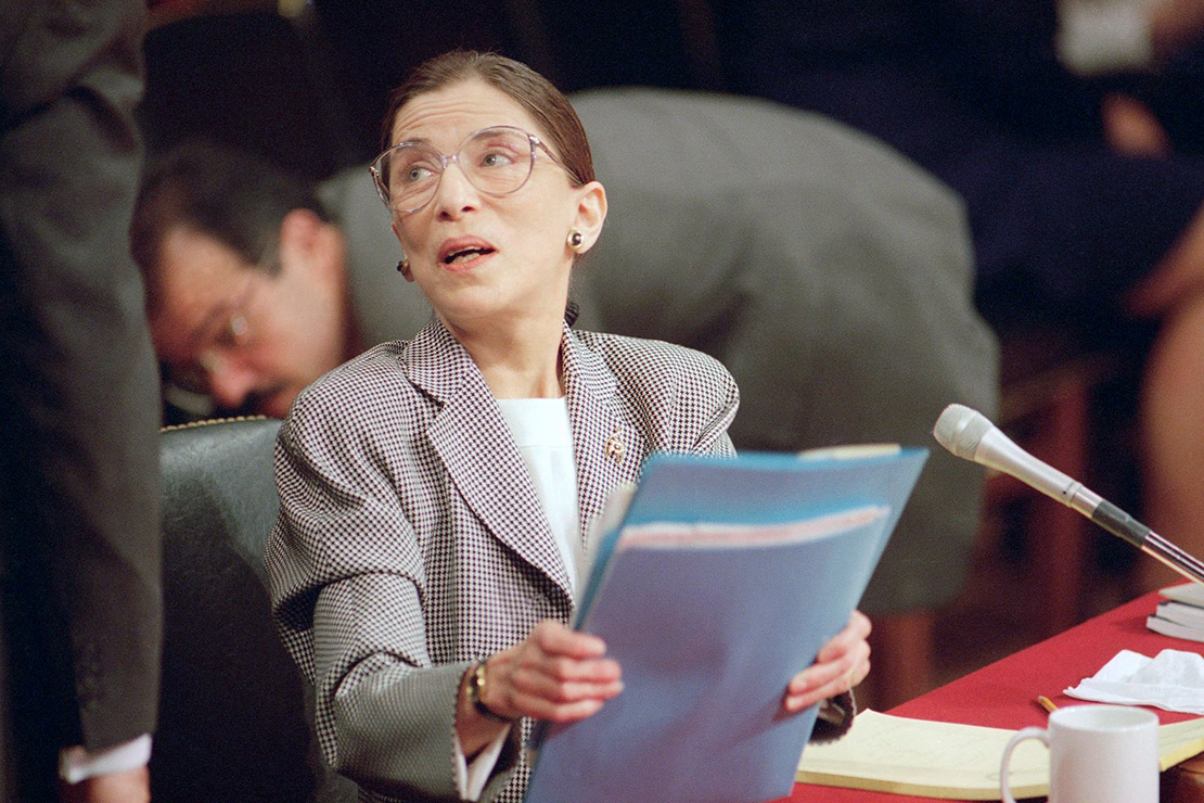 A photo of Ruth Bader Ginsburg.
