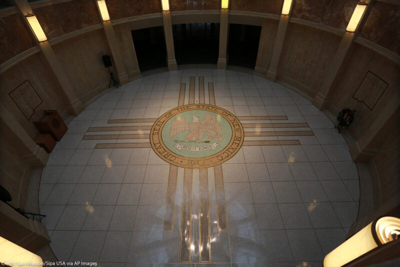 The floor of the rotunda in New Mexico's Capitol building.