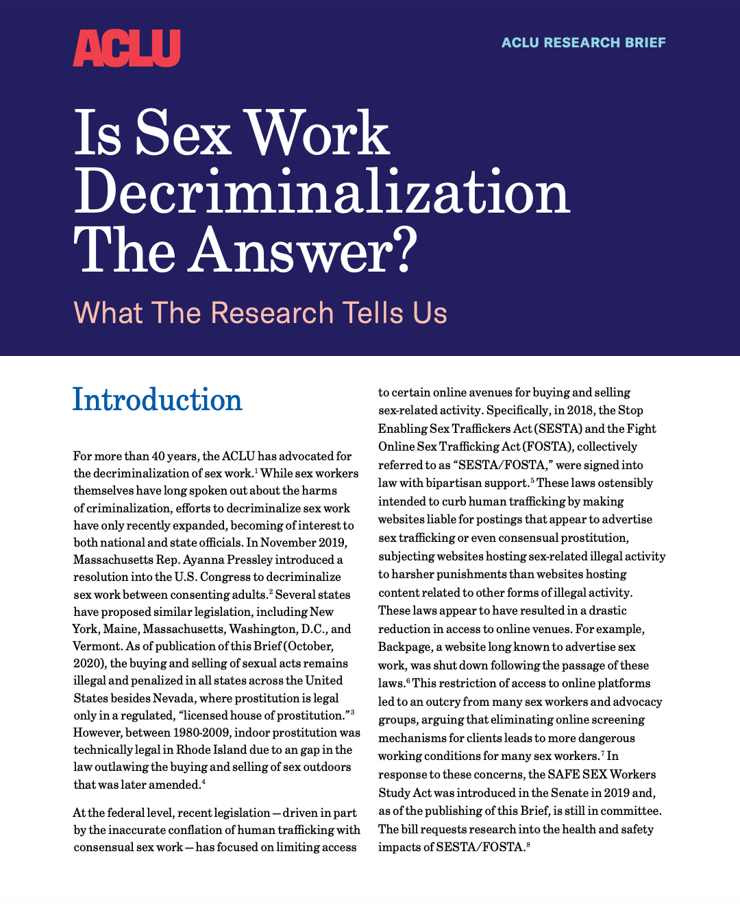 Is Sex Work Decriminalization the Answer?