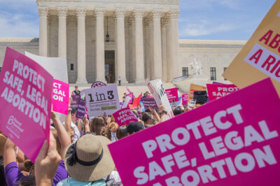 Washington, DC/United States - May 21, 2019: Pro-life abortion protest on the steps of the Supreme Court after states sought to pass restrictive "heart beat" abortion laws.