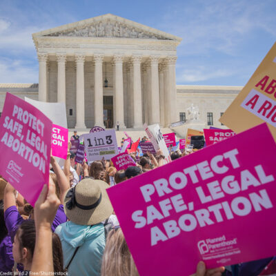 Washington, DC/United States - May 21, 2019: Pro-life abortion protest on the steps of the Supreme Court after states sought to pass restrictive "heart beat" abortion laws.